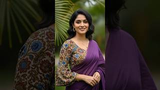Super Hot Woman In A Purple Saree.