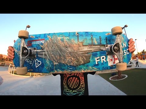 SKATEBOARDING ON A REGULAR SKATEBOARD