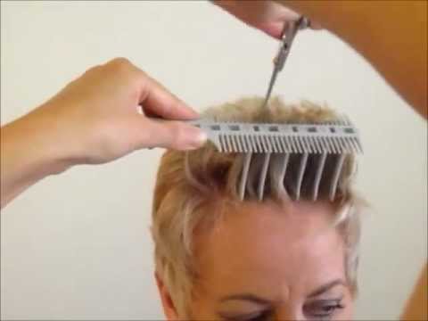 How to Cut Women's Short Hair Layer Haircut - CombPal Scissor Over Comb