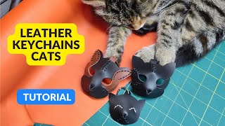 Diy Leather Cats Keychain, Simpler Pattern, Tutorial.