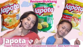 Review+Mukbang Japota Happy Honey Butter-Umami Japanese Seaweed-Rasa Ayam Bawang