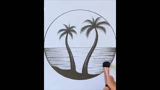 Circle Scenery Drawing || Circle Drawing #Drawing #Scenerydrawing #Drawingtutorial #Circledrawing