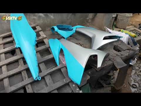 Sơn Dàn Áo Mũ Xe Exciter, Màu Xanh Ngọc, Bạc, Lông Chuột
