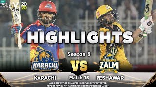 Karachi Kings vs Peshawar Zalmi |  Match 15 |  PSL 2020