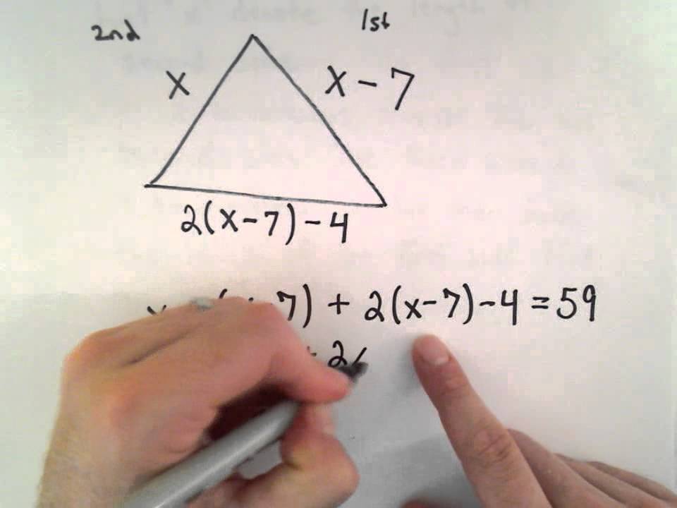 Linear Equation, Word Problem #4 : Side Lengths of a Triangle - YouTube