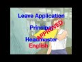 Sick Leave Application || English || Principal & Headmaster || most effective Letter writing..