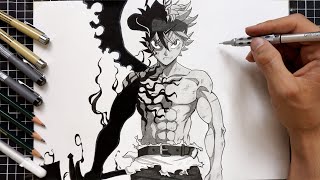 How To Draw Asta & Leibe Demon Form - Black Clover Easy Drawing