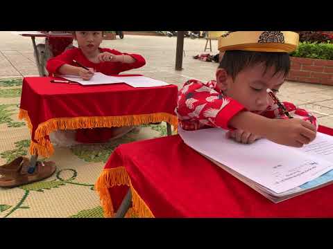 Thi viết chữ đẹp - Ngày hội HSTH trường TH Lý Trạch.
