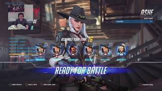 Overwatch NEW HERO ASHE 1st Time letsplay LIVE