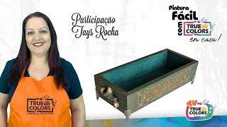 Caixote de Pinus com envelhecimento colorido - Tays Rocha