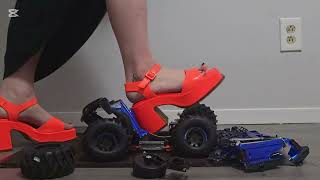 Monster Truck Crushed By Pebbles In A Bunch Of Shoes
