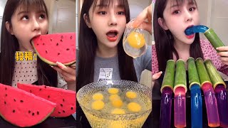 Asmr 먹방 Most Popular Foods Bamboo Jelly, Chocolate Watermelon, Ediple Bottle Mukbangs