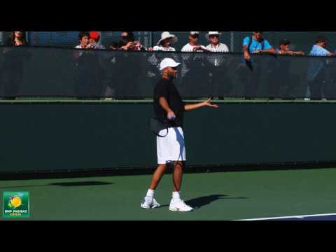 James ブレーク warming up in slow motion HD-- Indian Wells Pt． 02