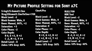 Customized Picture Profiles For Sony A7C, S-Log3S-Gamut3.Cine, Cine4Pro, And Hlg2709, Sony Α7C