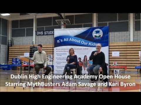 MythBusters Adam Savage and Kari Byron at the Dublin High School Engineering