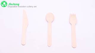Wholesale Ancheng Disposable Wooden Cutlery Set For Your Business