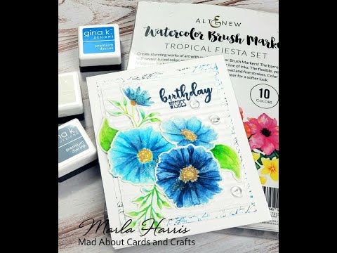 Save The Crafty YouTuberHop Altenew Watercolor Brush Markers & Gina K. Designs Stamps