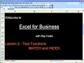 Combining MATCH and INDEX - Excel for Business - Lesson 2