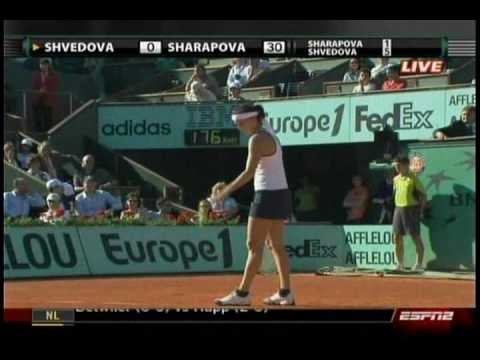 マリア シャラポワ VS Yaroslava Shevedova 1／9- 全仏オープン 2009- 3rd Round