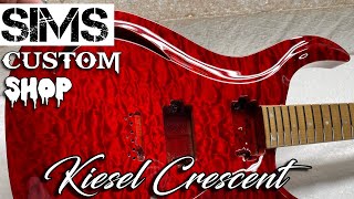 Kiesel Crescent Guitar - Transparent Red Quilted Maple Finish By Sims Custom Shop