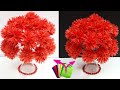 DIY-flowers Bouquet/Guldasta made with shopping carry Bag & Plastic bottle|DIY-room decoration idea
