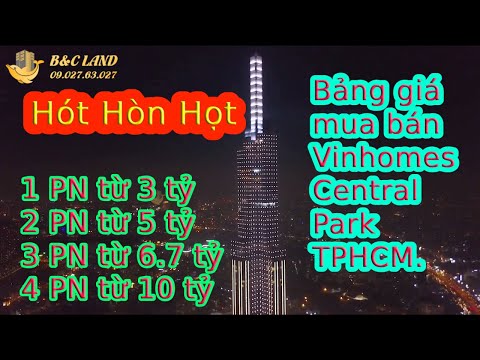✅ Bảng giá mua bán căn hộ chung cư vinhomes central park 4 phòng ngủ tphcm.