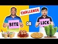 BITE OR LICK CHALLENGE | Food Bite Challenge | Food Lick Chal...