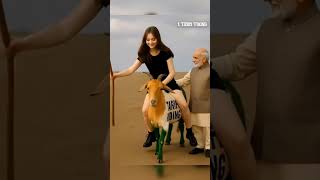 Modi Secretary Girl Riding On Tariffgoat