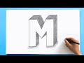 3D Letter Drawing - M