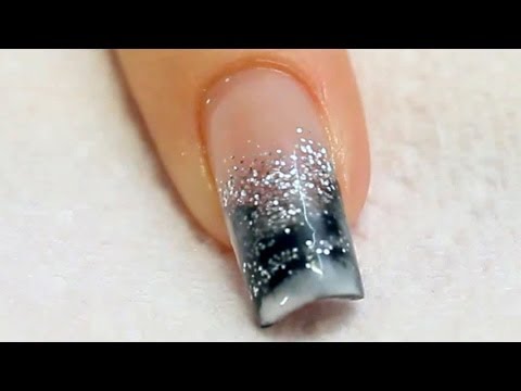Acrylic Nail Redesign to Black and Silver Tutorial Video by Naio Nails