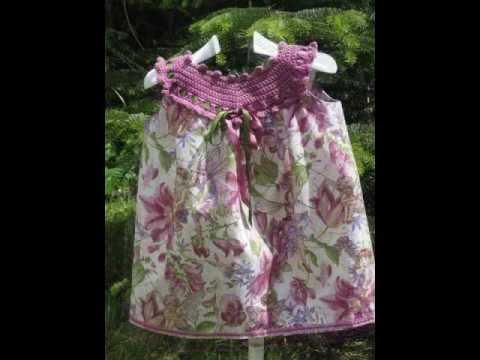 vestidos niña crochet y tela