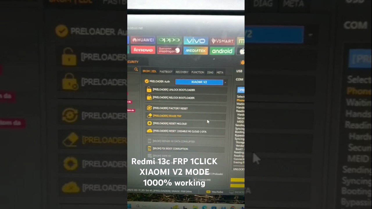 Redmi 13c FRP Unlock Tool 1CLICK XIAOMI V2 MODE 1000% Redmi 13c FRP Unlock Tool 1CLICK XIAOMI V2 MODE 1000%