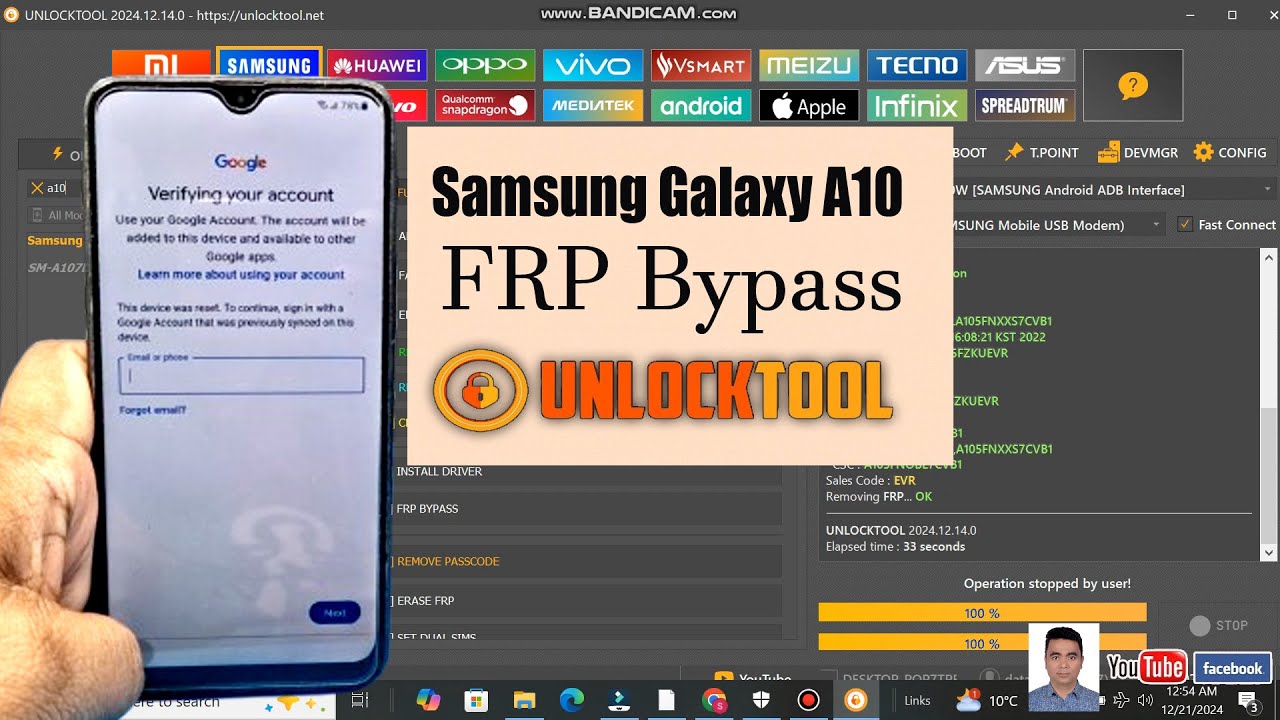 Samsung A10 (SM-A105) Frp Bypass Unlock Tool Samsung A10 (SM-A105) Frp Bypass Unlock Tool