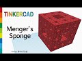 87)  Menger sponge with Tinkercad + 3D printing  | 3D modeling how to make