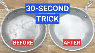 30-Second Trick To Remove White Spots From Stainless Steel Pans