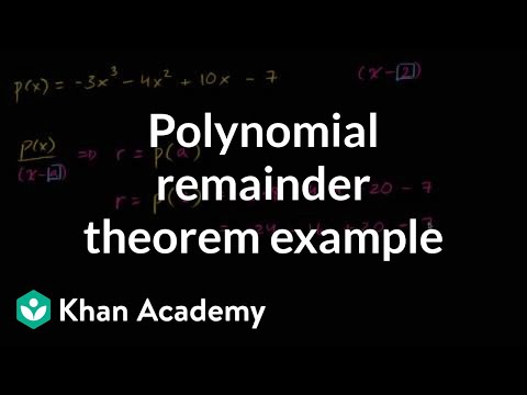 Polynomial remainder theorem example | Polynomial and rational functions | Algebra II | Khan Academy