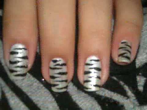 Nail Design Tutorial: Zebra Print Nails. Nail Design Tutorial: Zebra Print 