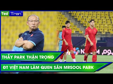 ĐT Việt Nam làm quen sân Mrsool Park,phóng viên Ả Rập không quan tâm đến thầy trò HLV Park Hang seo