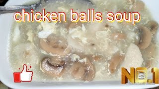 #45 Easy Chicken Balls Soup with mushroom