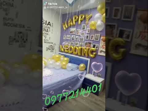 Chuyên trang trí bóng bay phòng cưới phòng tân hôn cô dâu chú rể 0977214401