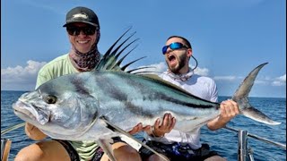 Giant rooster fish and oyster lunch.