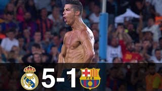 Real Madrid vs Barcelona 5-1 Goals & Highlights w/ English Commentary Spanish Su