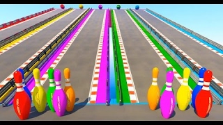 Bowling Balls Learn Colors With Mcqueen For Children Learn Colours For Kids W Bowling Balls