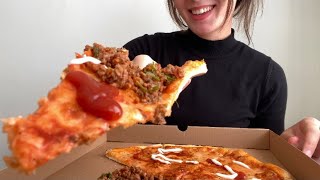 Domi̇nos Pi̇zza Asmr Mukbang Eating Sounds No Talking Big Bites Asmr