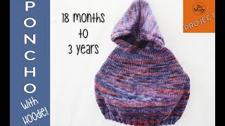 Children's Poncho with Hoodie knitting pattern (size 18 months-3 years) - So Woolly