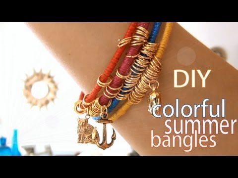 DIY Fashion â¥ Colorful Summer Bangles - YouTube