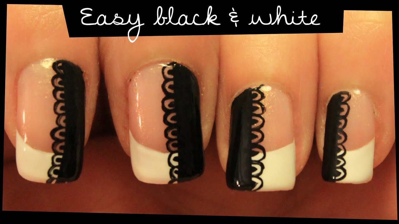 1. Simple Black and White Nail Art Design - wide 2