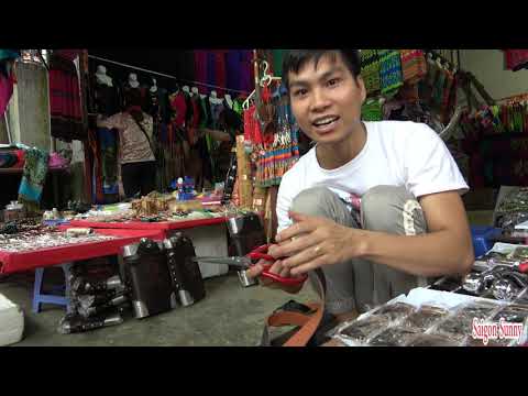 Chàng Trai H'Mông làm Dây lưng bằng da Ngựa bán cho Du khách