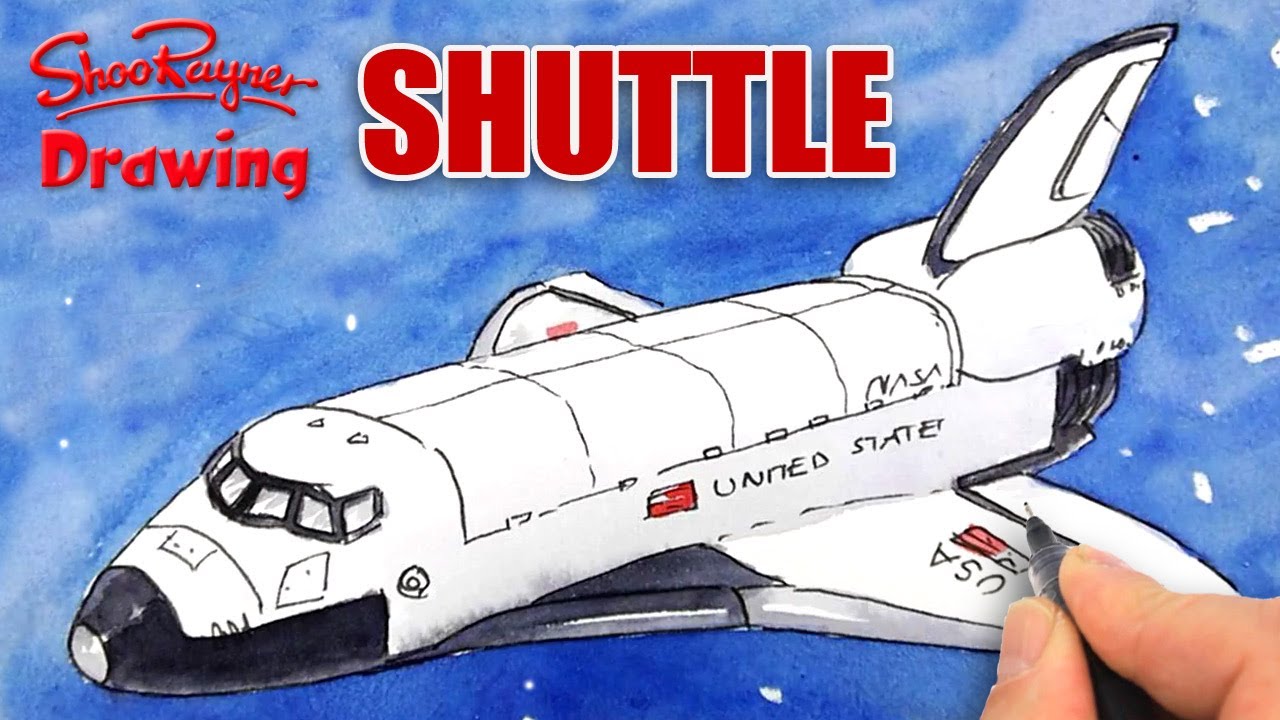 How to draw the Space Shuttle - YouTube