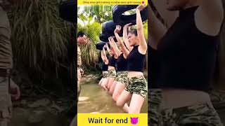 China girl army training vs India girl army training